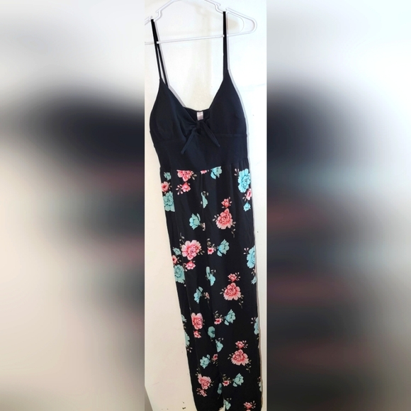 No Boundaries Jumpsuit Black Floral Size XXL Juniors - Picture 1 of 5